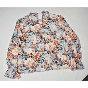 Women's Unbranded Floral Print Longsleeve Shirt Size Large